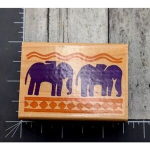 Rubber Stampede Elephant Walk A421B Rubber Stamp Wood #i19